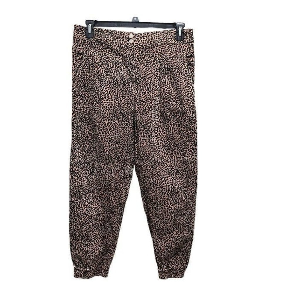 Anthropologie Kalea Leopard Print Corduroy Joggers Size Medium - Picture 3 of 11
